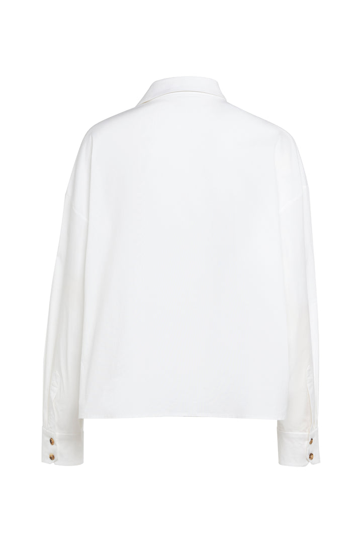 Voluminous Bib-Front Shirt White