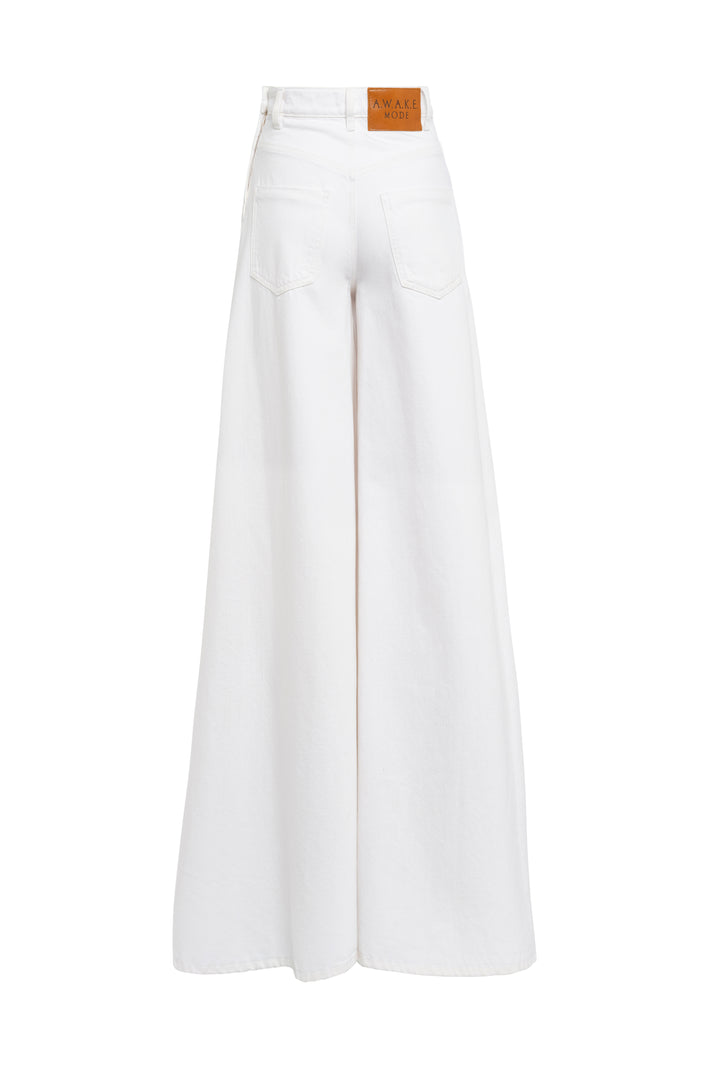 Super Wide Leg Mirror Jeans White