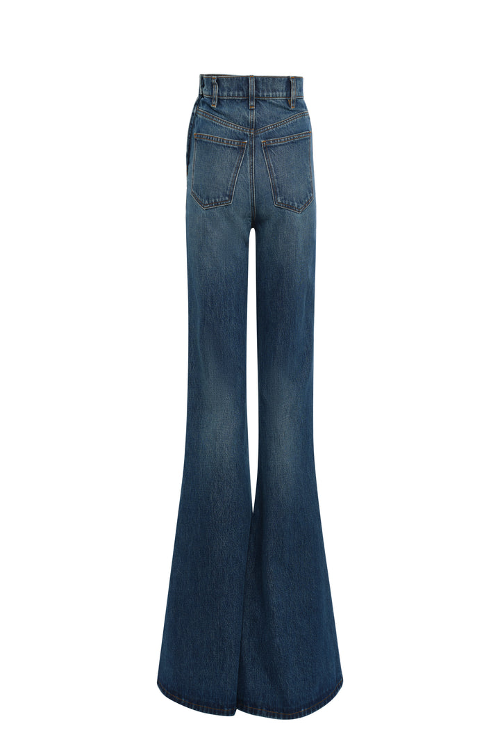 Flared Mirror Jeans Classic Blue Wash