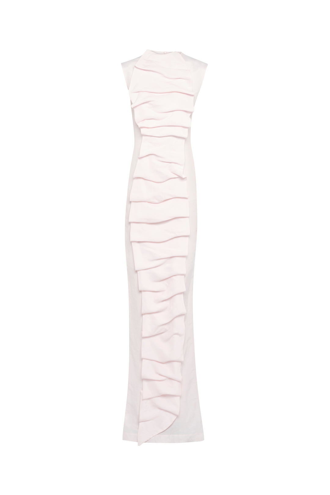 Bib-Front Maxi Dress Pale Pink