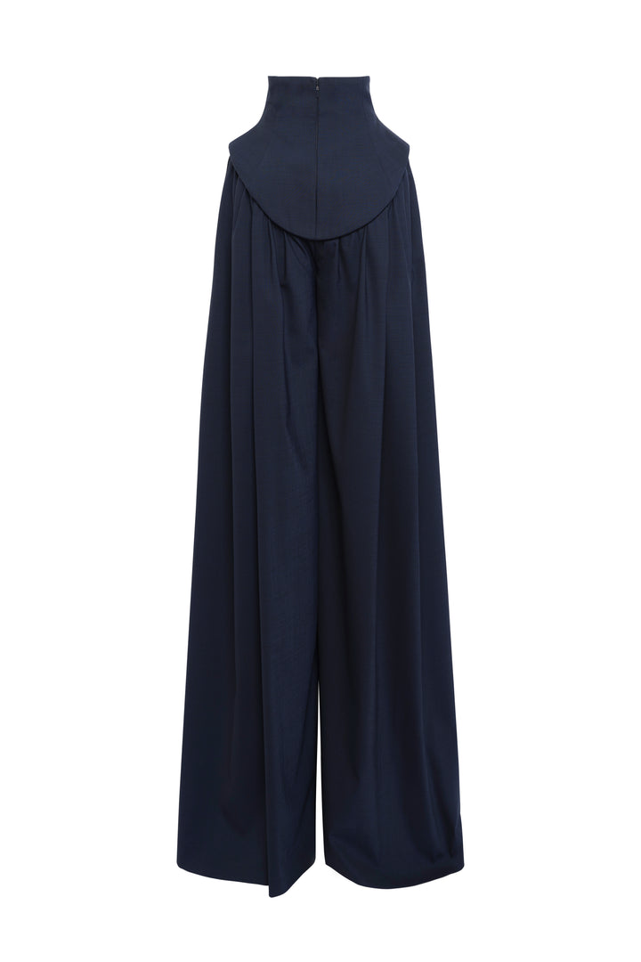 Basque Pleated Trousers Navy