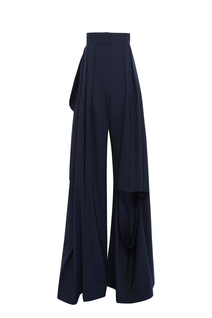 Slit Knee Trousers Navy