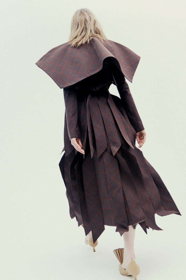 Dress With Panel Brown Check