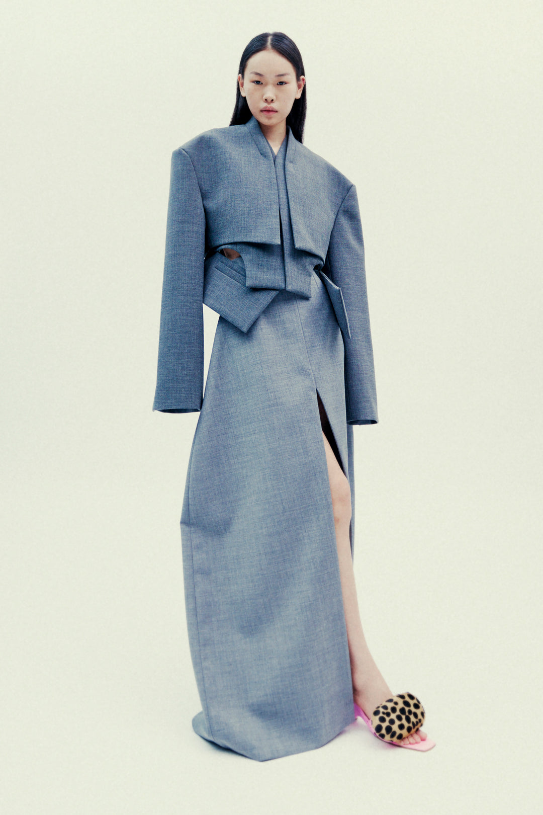 Cropped Jacket With Insert Grey