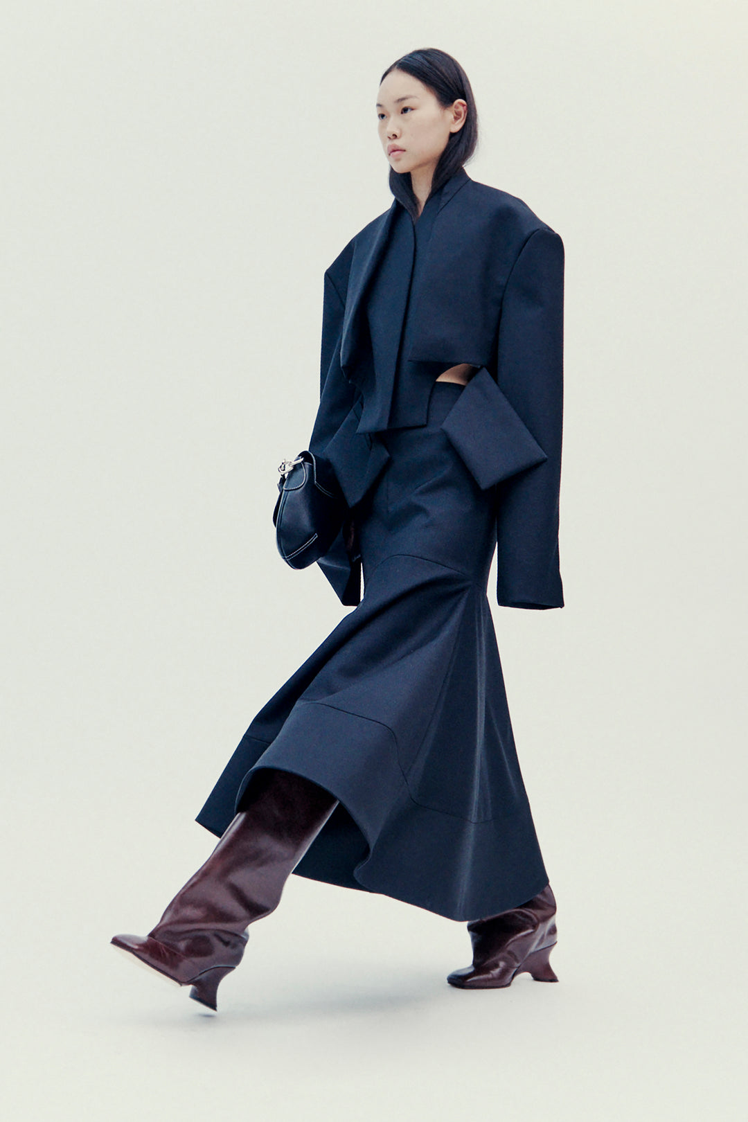 Cropped Jacket With Insert Black