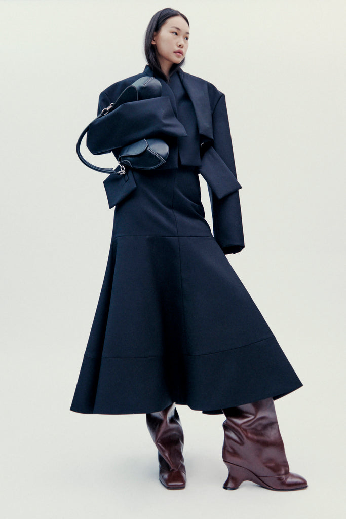 Cropped Jacket With Insert Black | Luxury Womenswear | A.W.A.K.E