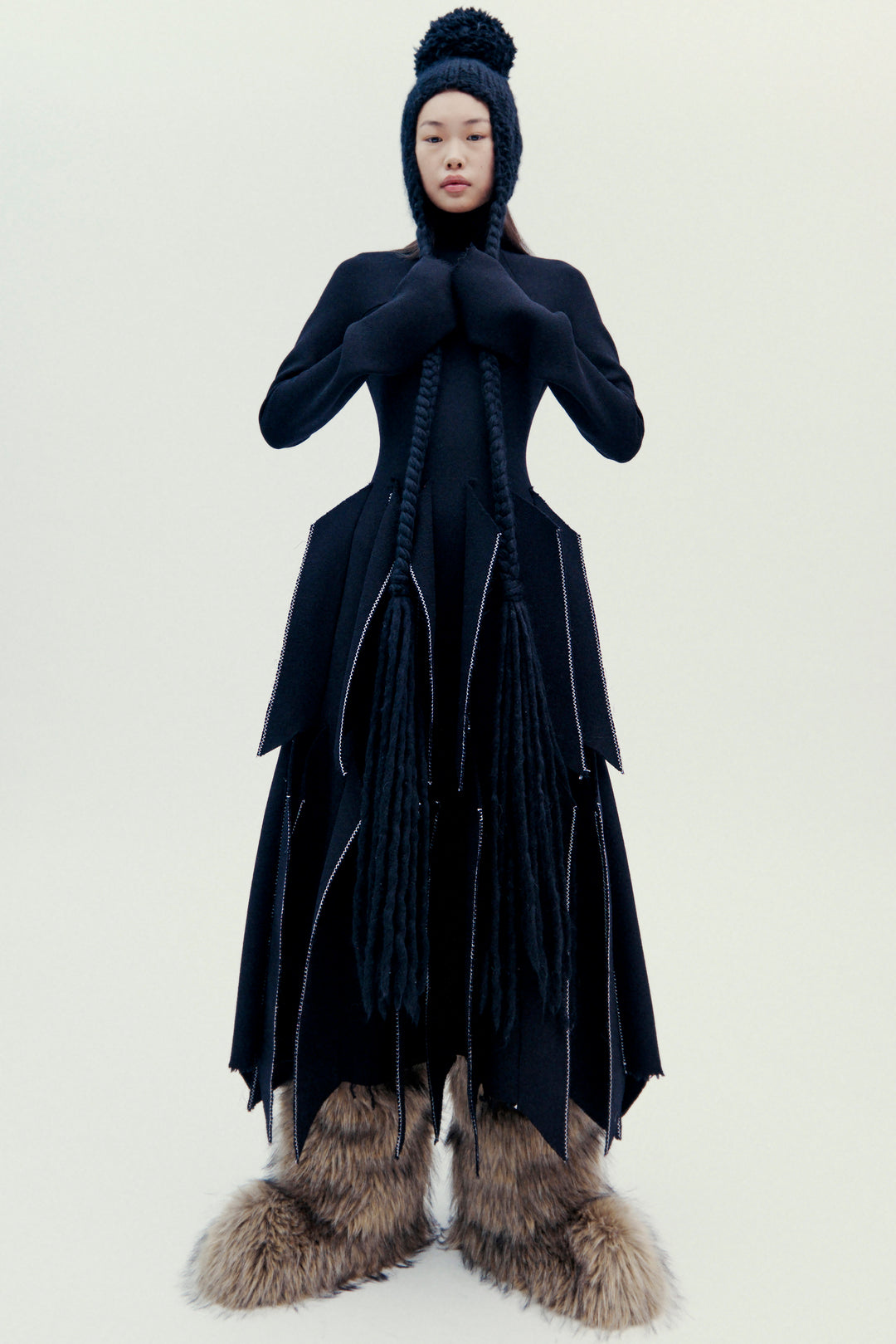 awake mode black dress Dress With Panels Black | Luxury Womenswear