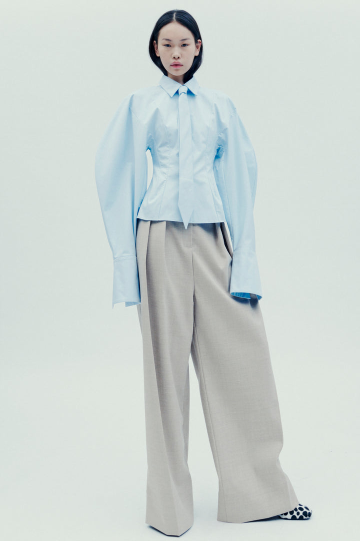 Puff Sleeve Shirt Light Blue
