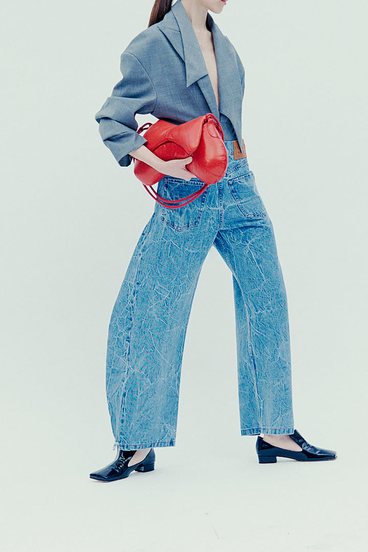 Tailored Bodysuit With Shirt Collar Insert Grey Melange