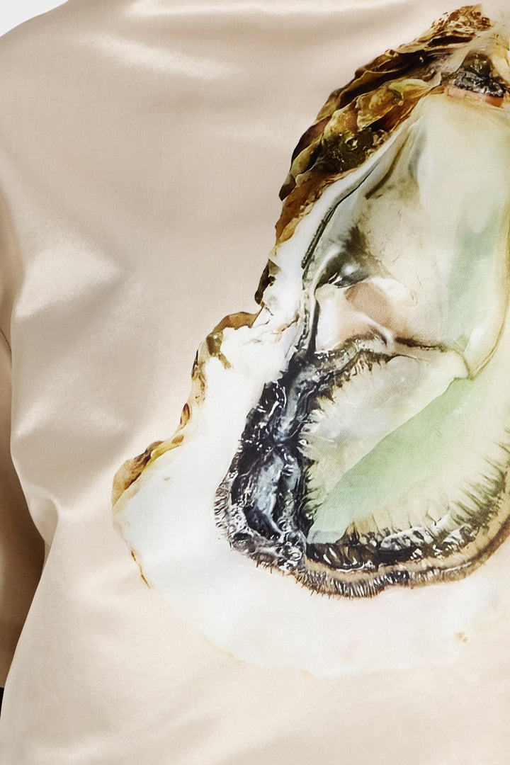 Oyster Satin Top Peach