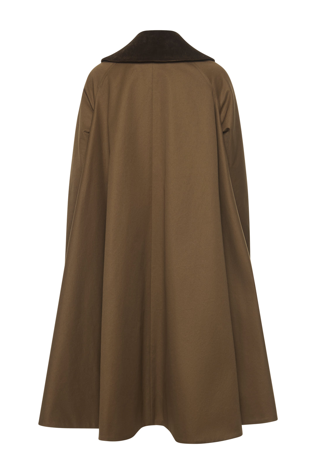 Long Flared Trench With Pockets Khaki Brown