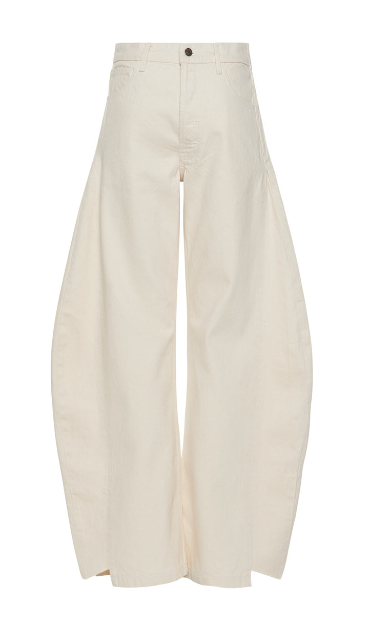 Denim Jeans With Inserts Ecru Denim