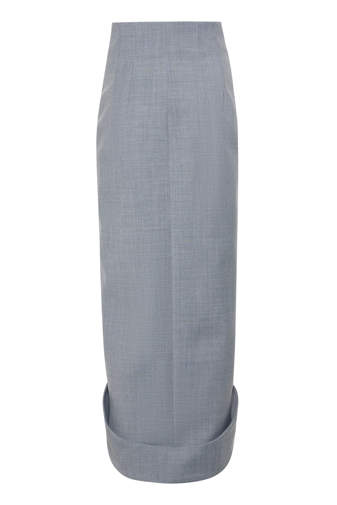 Tailored Skirt With Jacket Collar At Hem Grey Melange