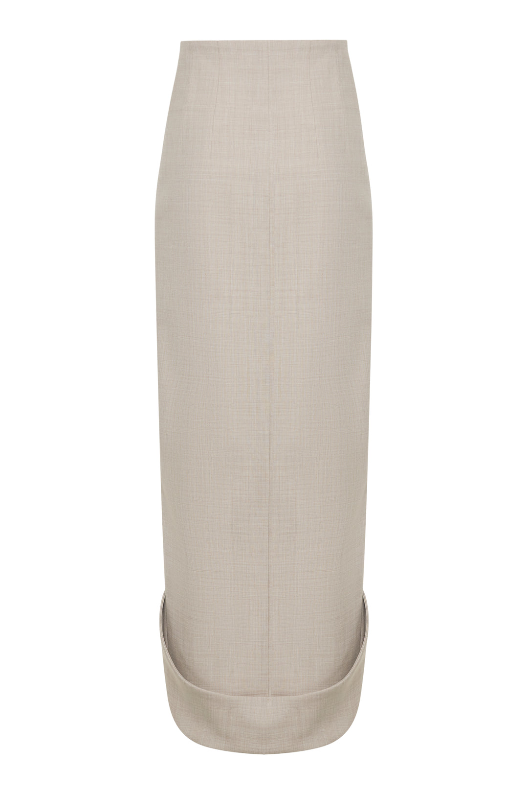 Tailored Skirt With Jacket Collar At Hem Beige Melange