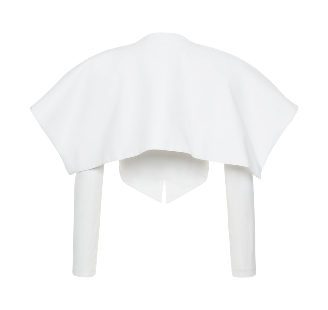 Cropped Jacket With Collar White