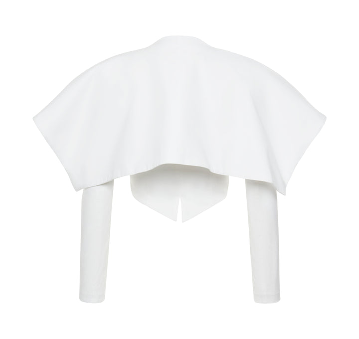 Cropped Jacket With Collar White