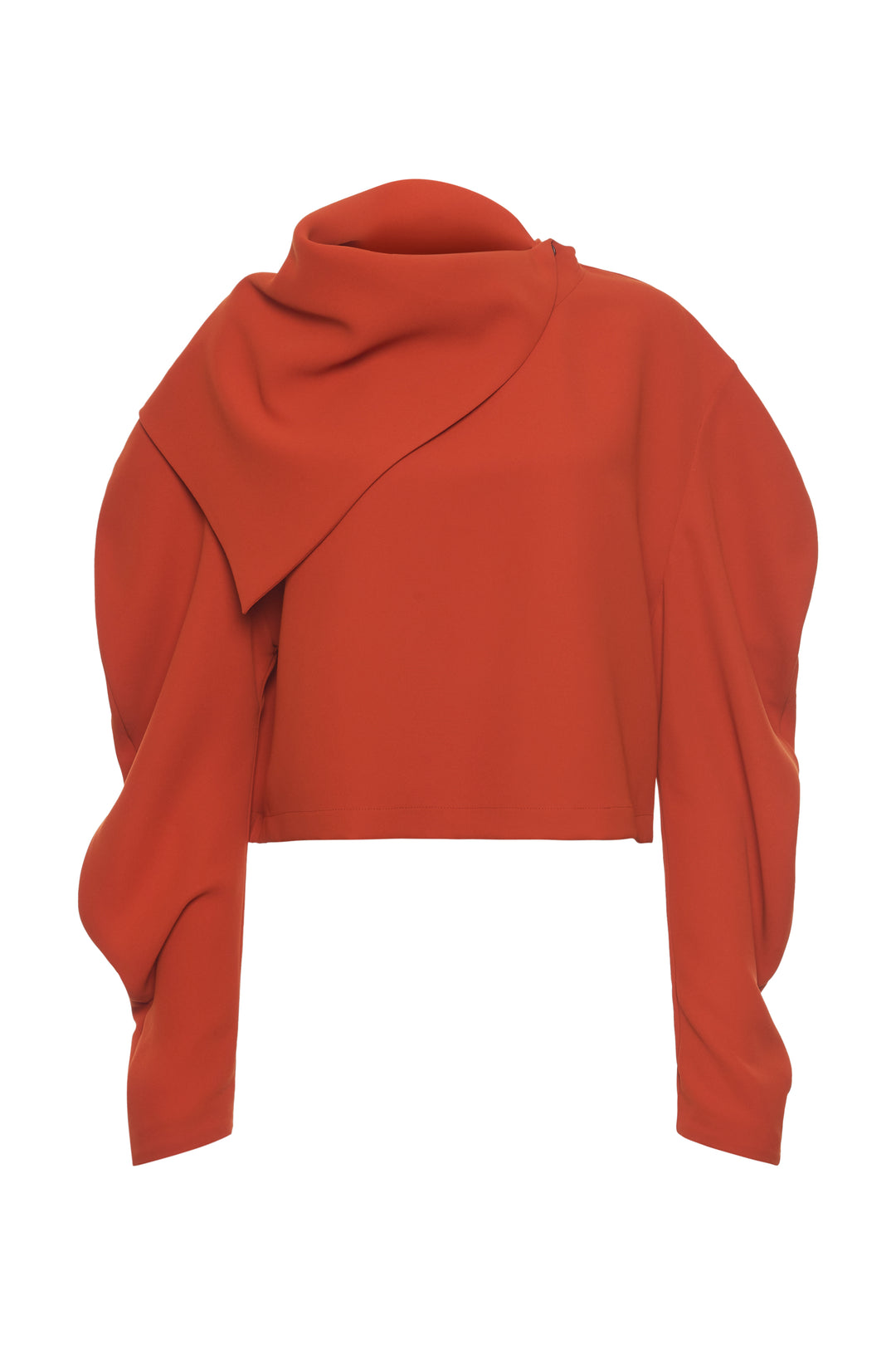 Draped Collar Top Terracotta
