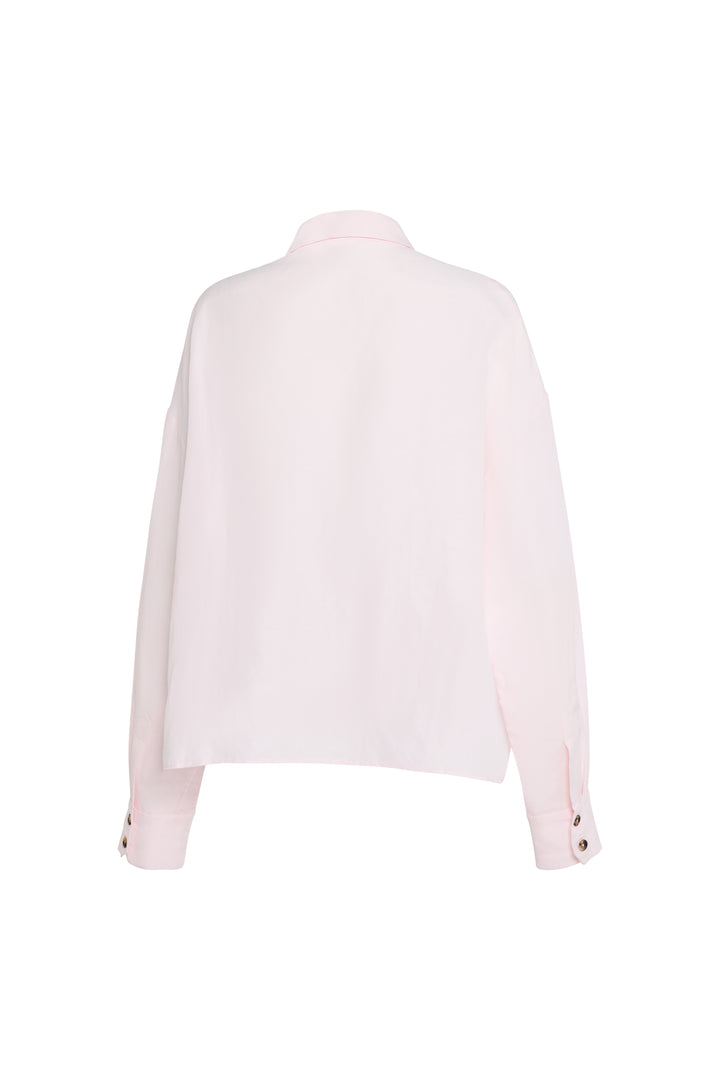 Voluminous Bib-Front Shirt Pale Pink