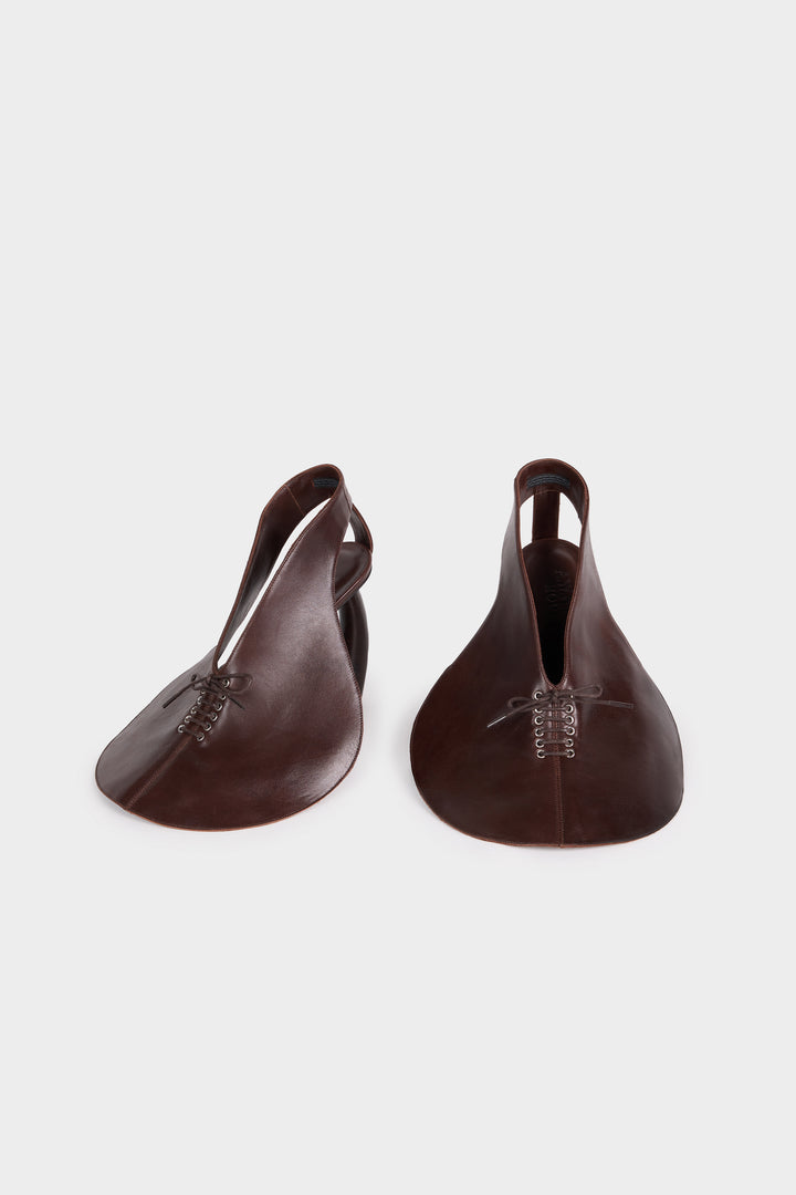 Lauren Rounded Sandal With Laces Brown