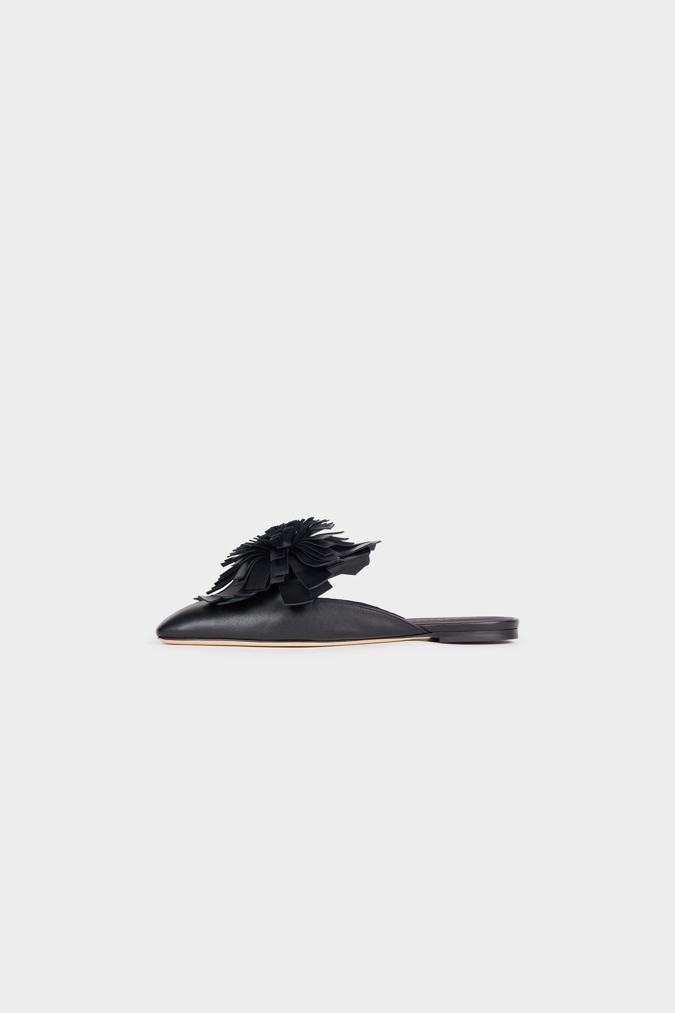 Tim Open Toe Shoes With Pom-Poms Black | Luxury Womenswear | A.W.A.K.E ...