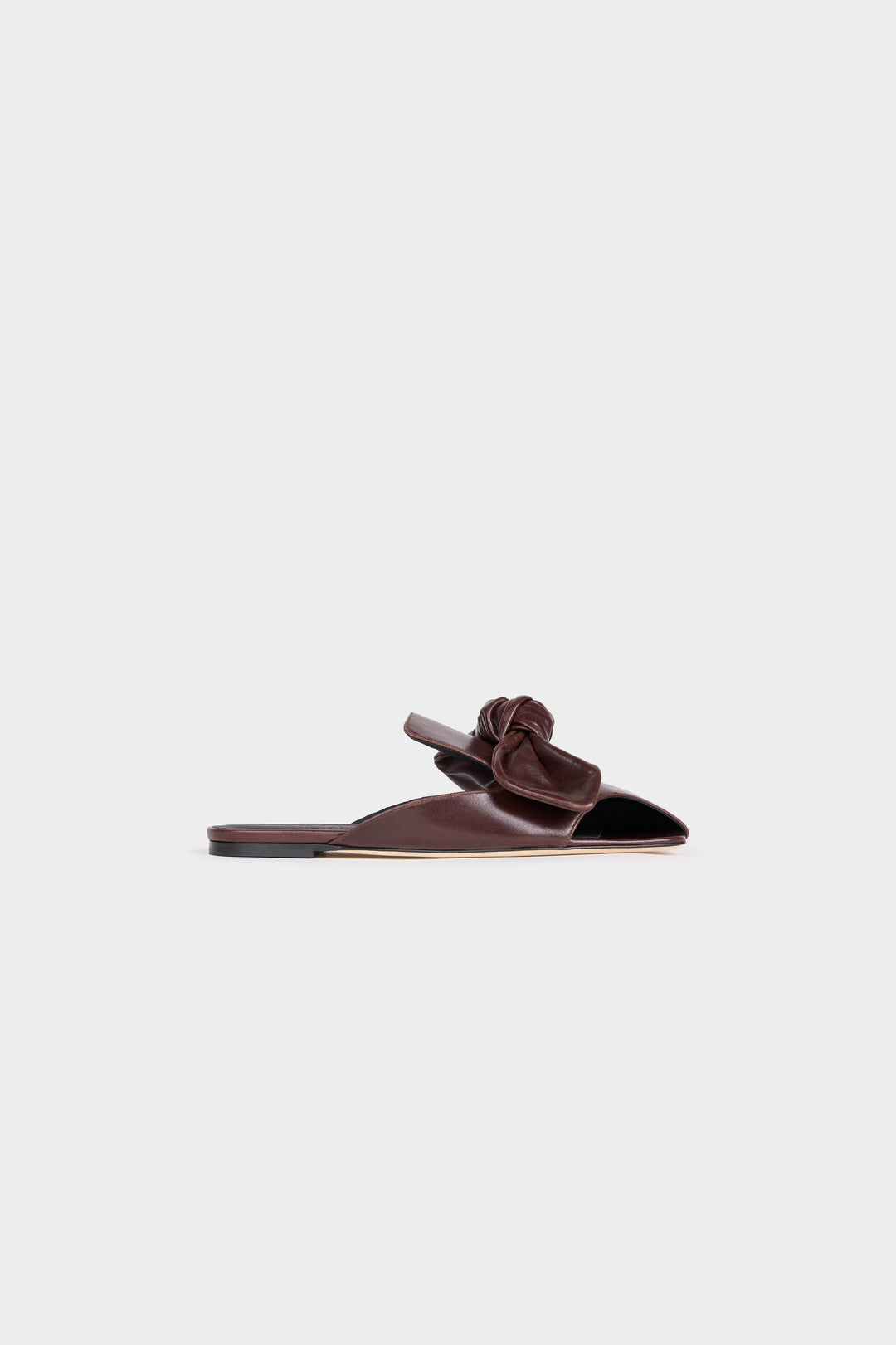 Tim Open Toe Shoes With Bow Brown