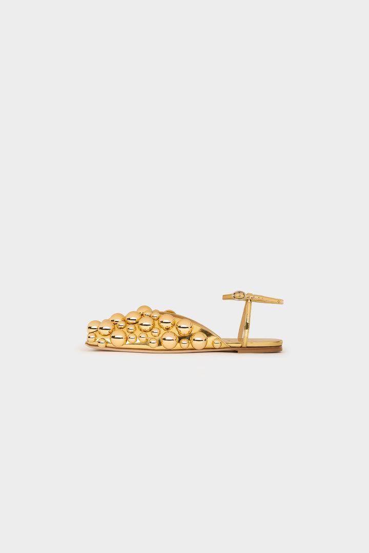 Vivian Embellished Flat Shoes Silver Gold