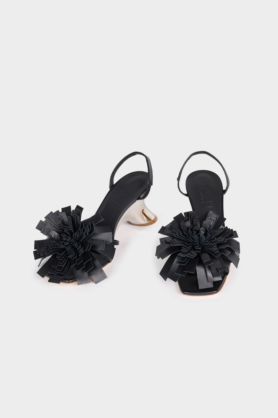 Linda Shoes With Pom-Poms Black Silver Gold