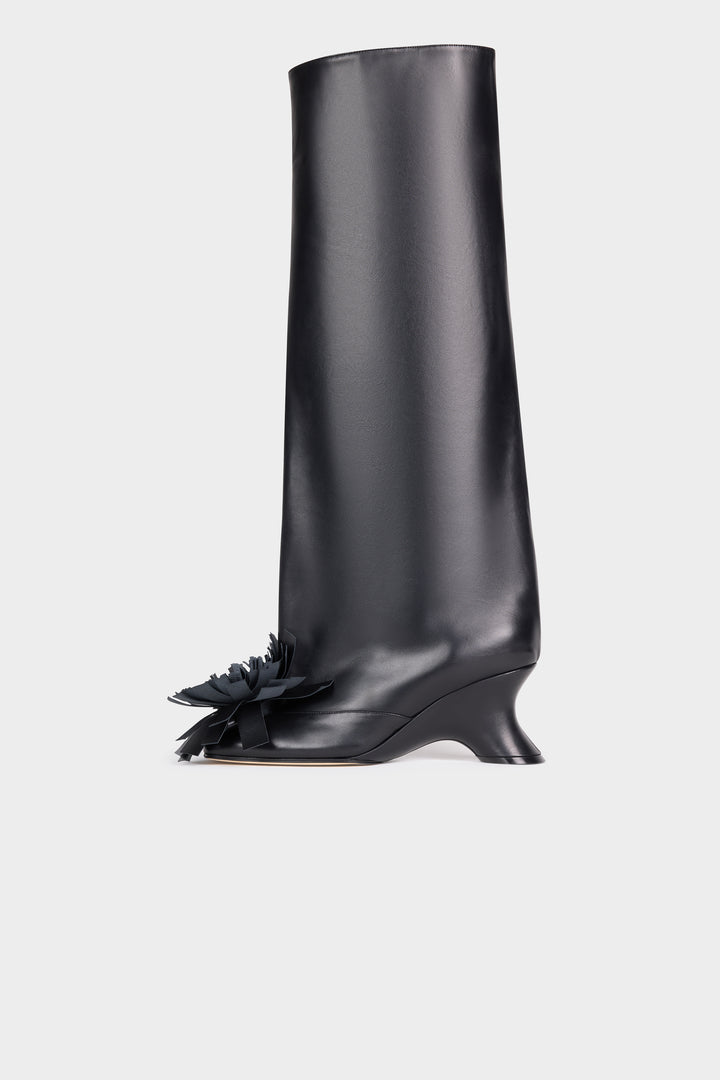 Christy Boots With Pom-Poms Black
