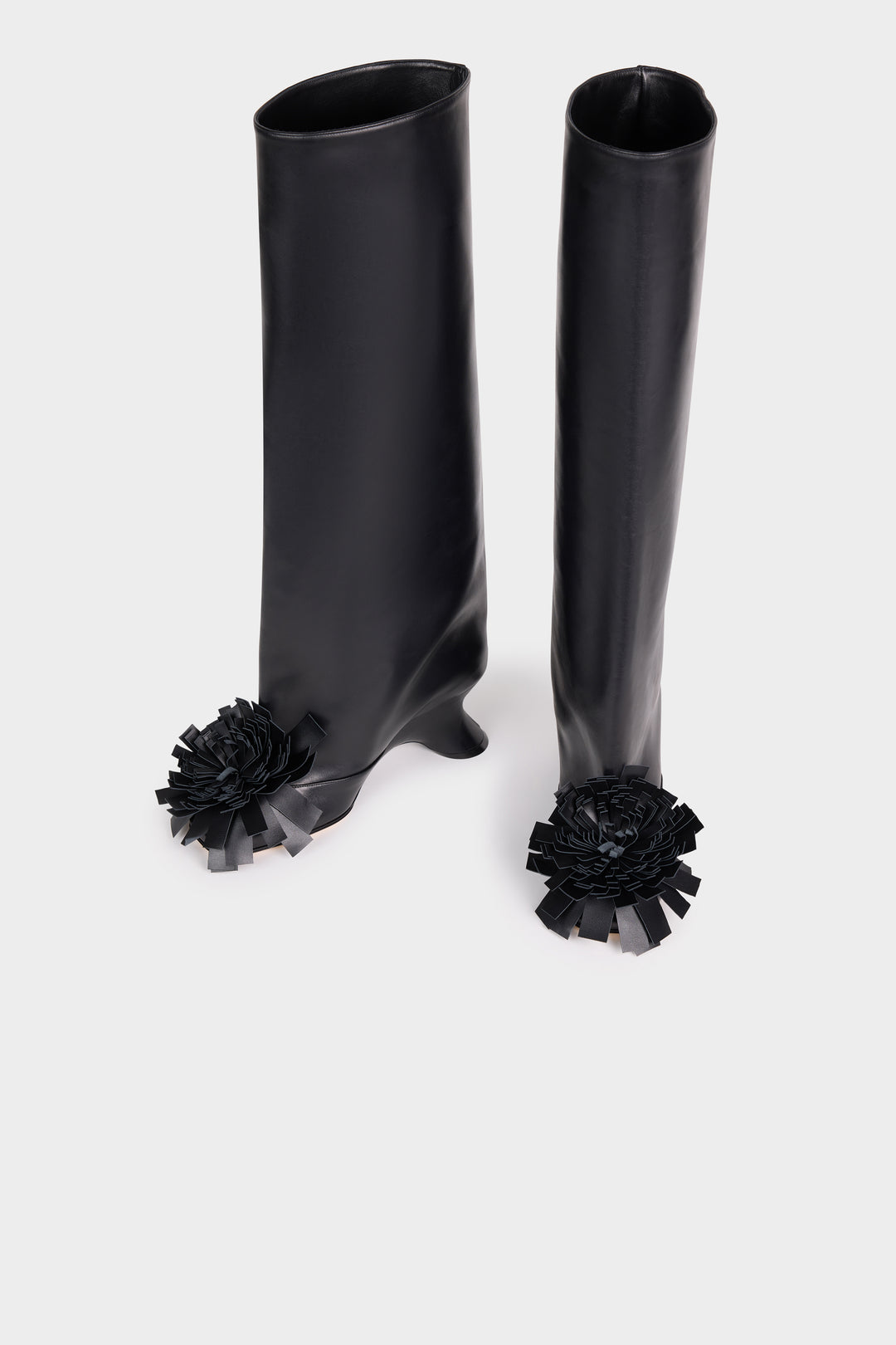 Christy Boots With Pom-Poms Black