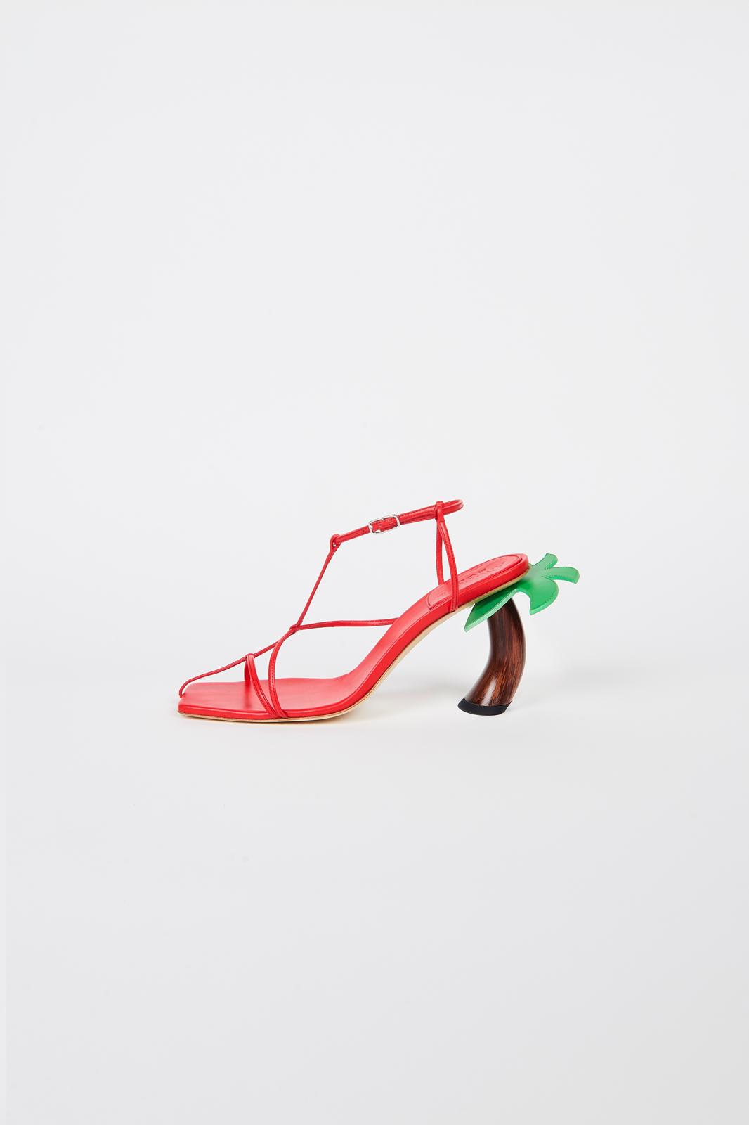 Bianca Wooden Heel Red