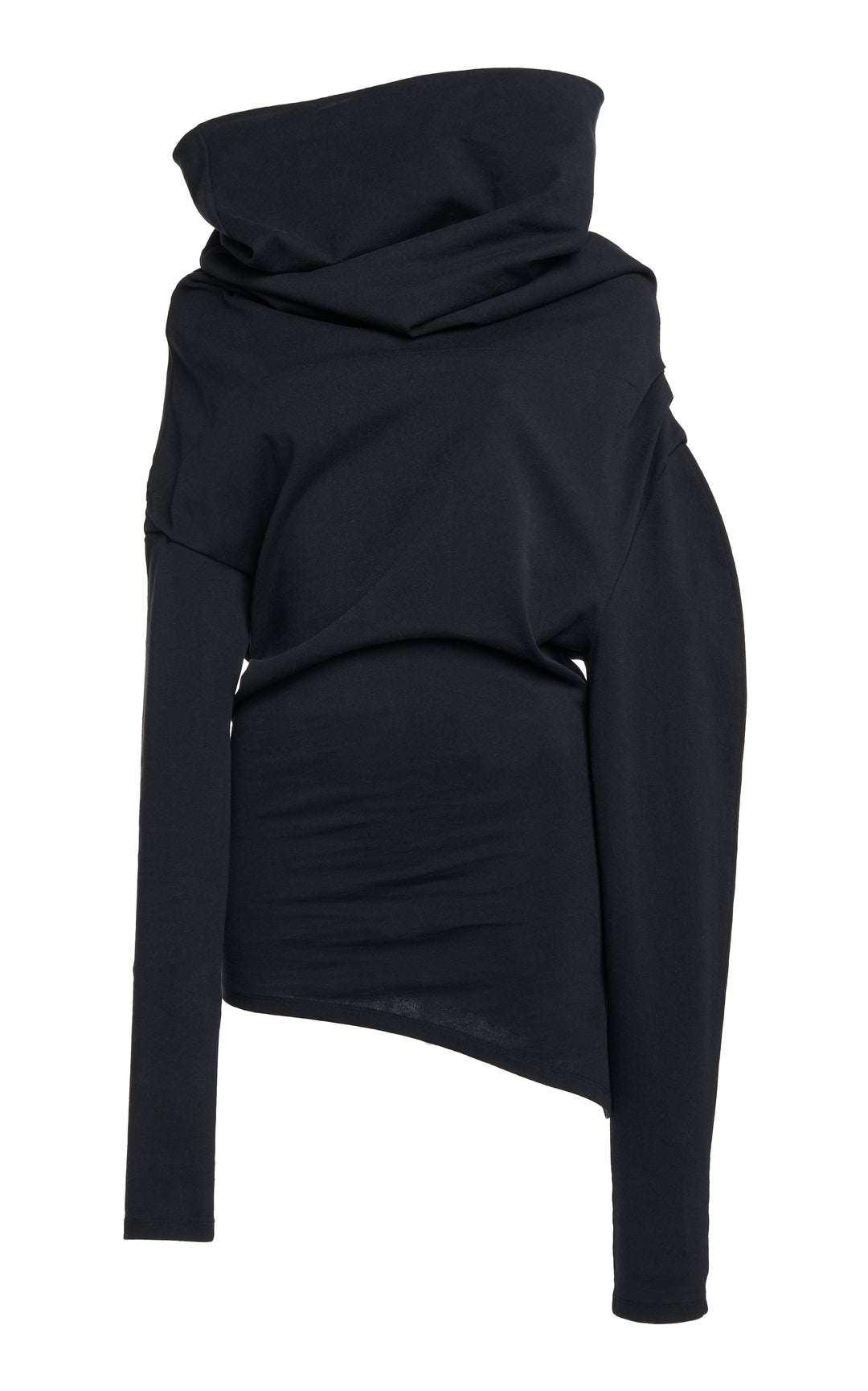 Jersey High Neck Top Black