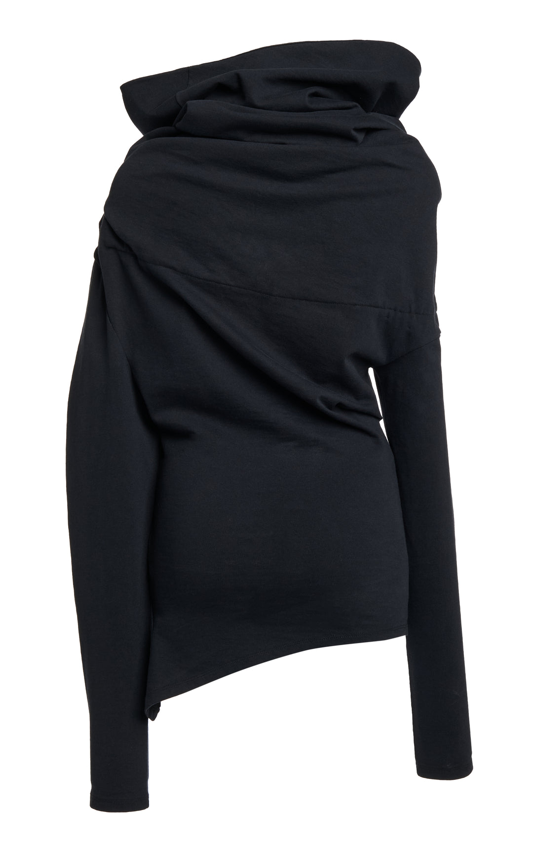 Jersey High Neck Top Black