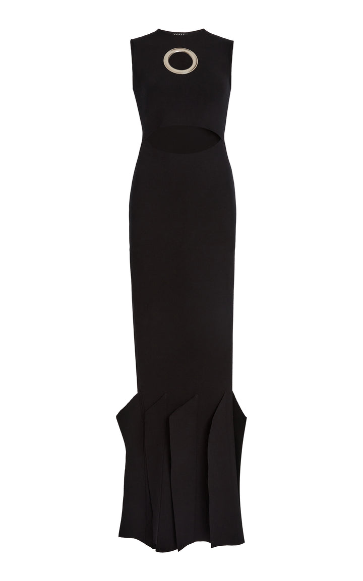 Knit Dress With Hem Panel Detail Black