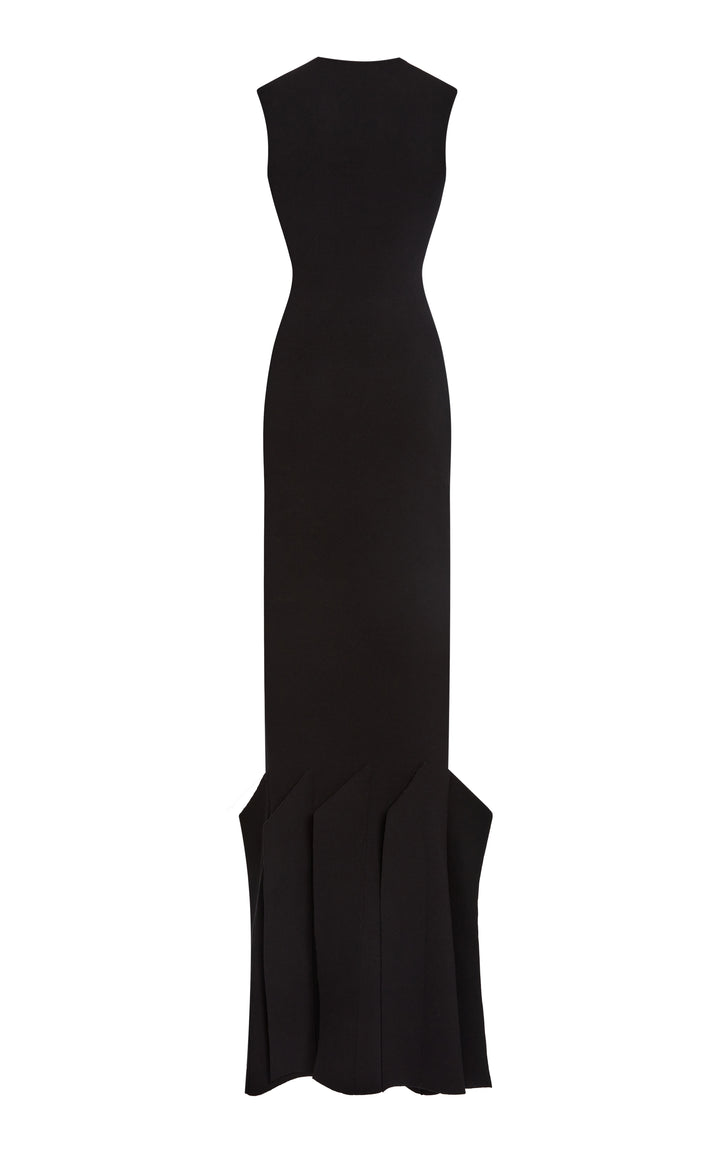 Knit Dress With Hem Panel Detail Black