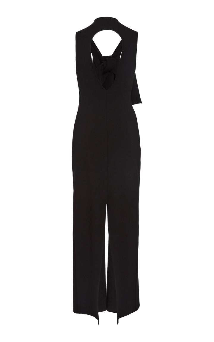 Knit Dress With Neck Tie Black