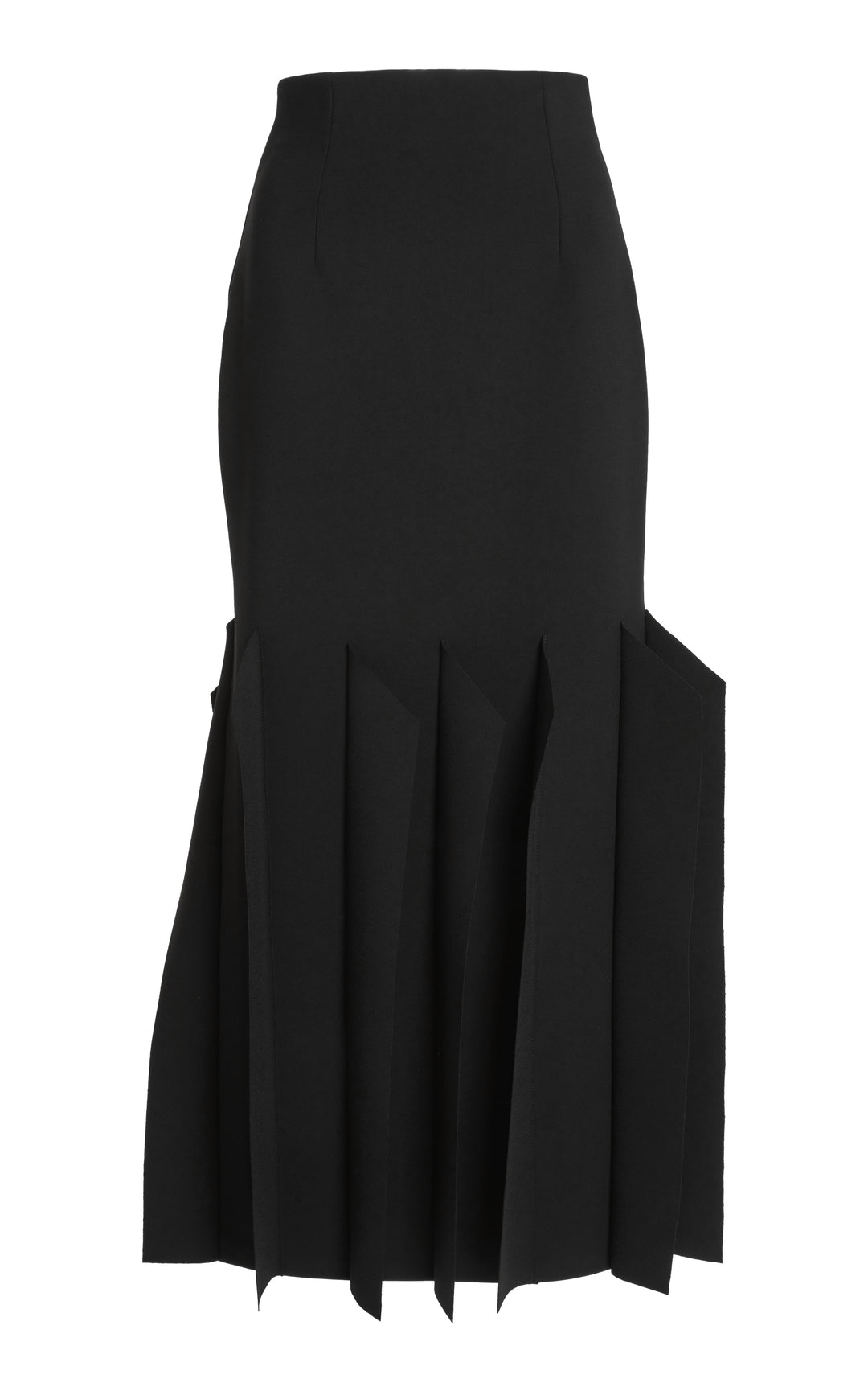 Midi Length Skirt With Hem Panel Detail Black