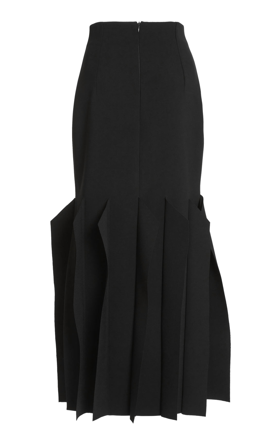 Midi Length Skirt With Hem Panel Detail Black