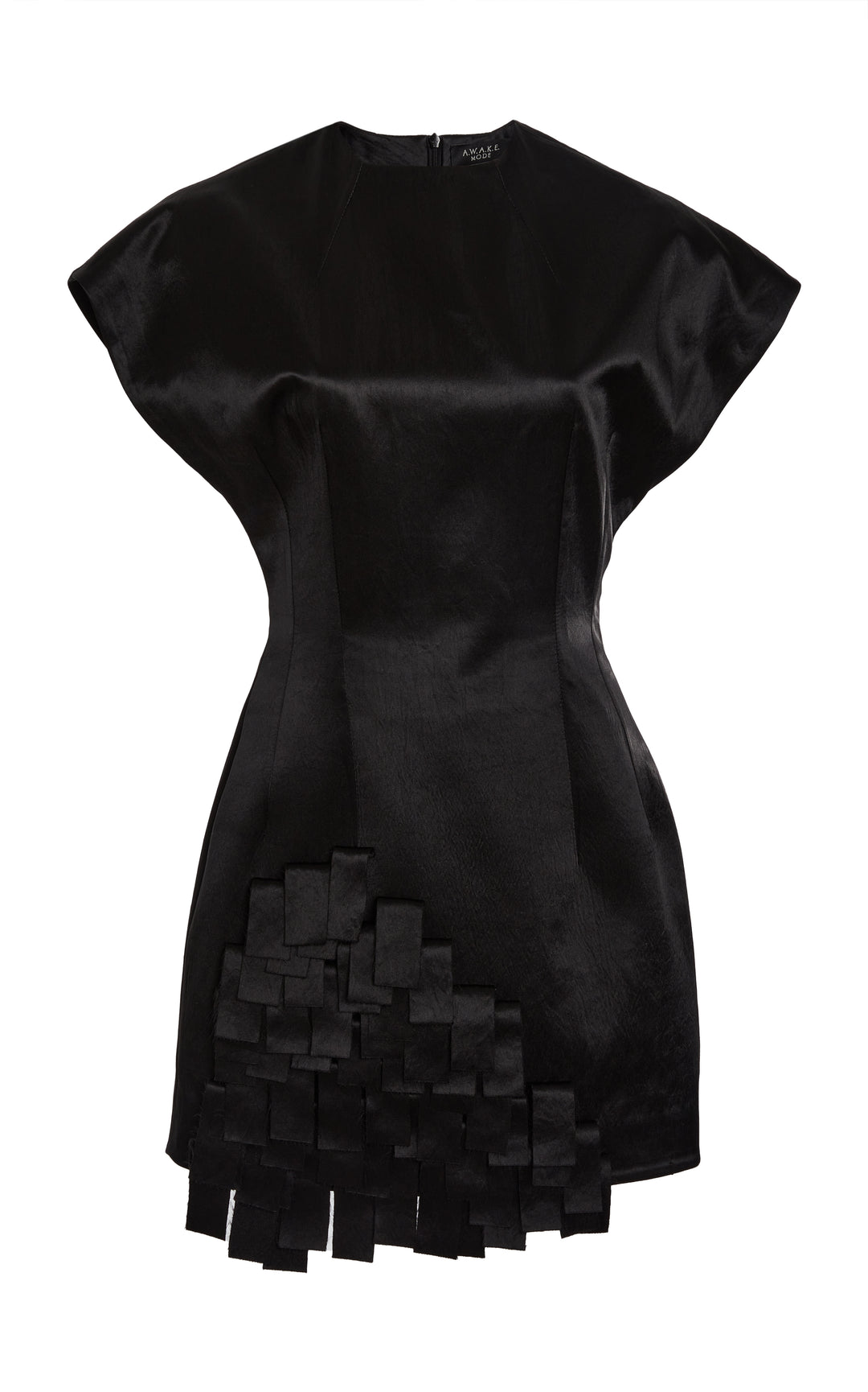 Satin Top With Rectangle Detail Black