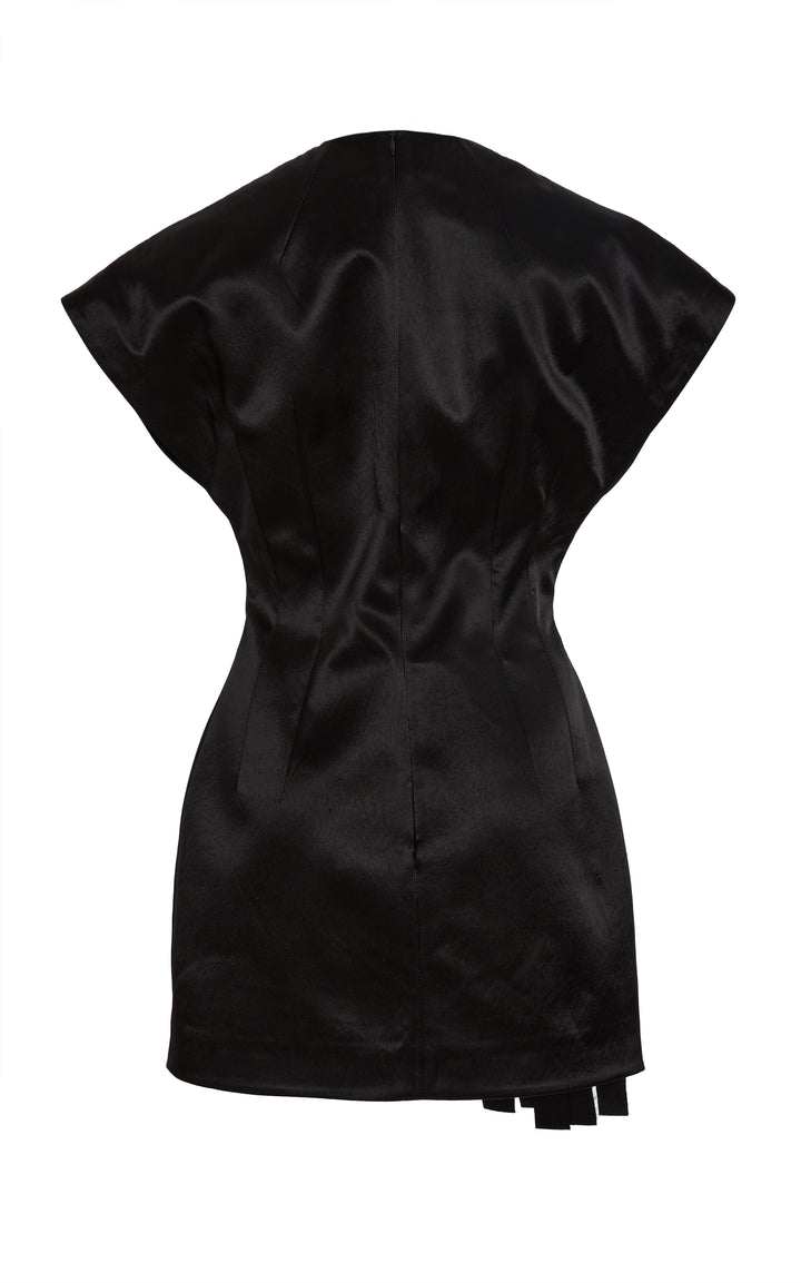 Satin Top With Rectangle Detail Black