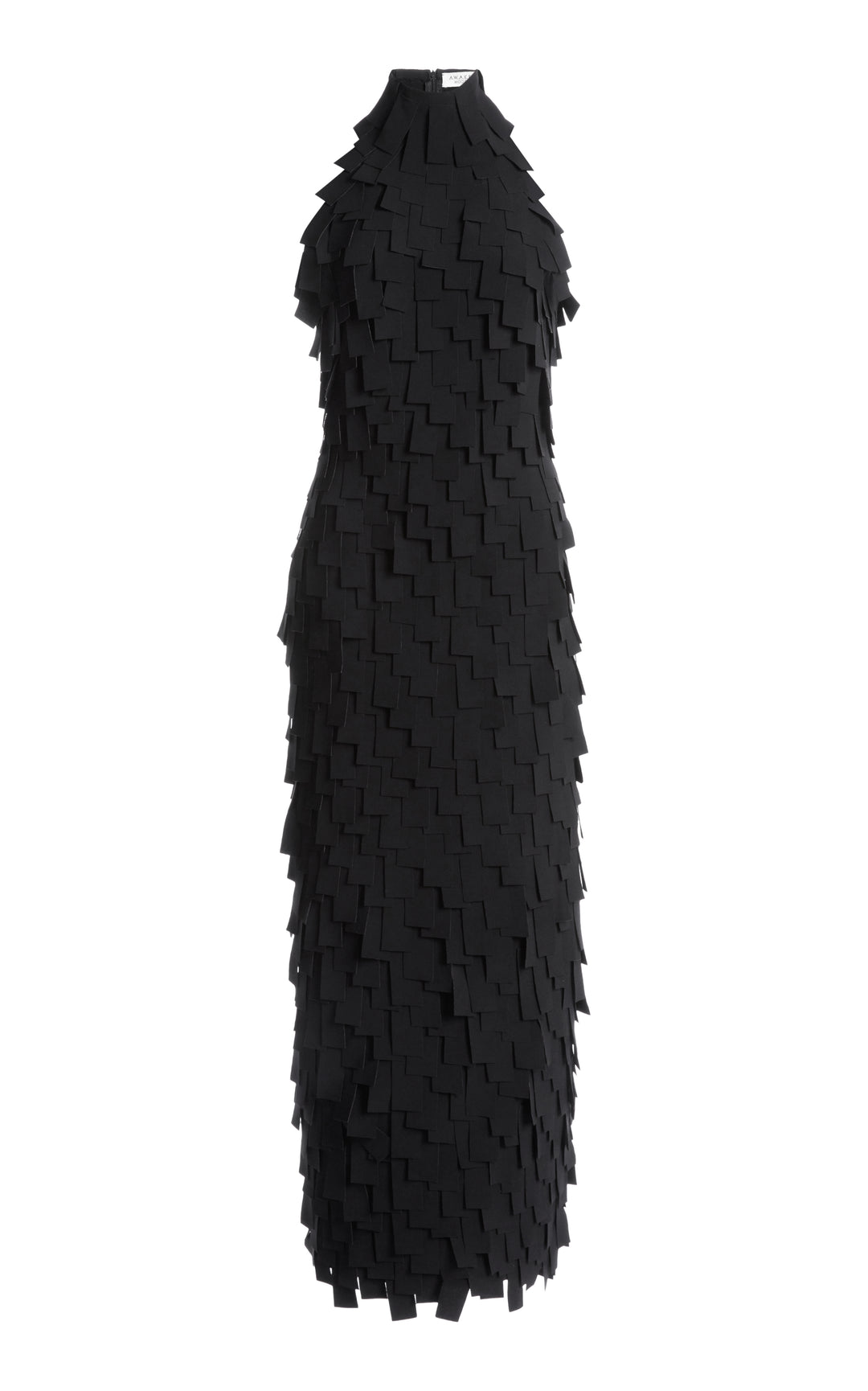 Multi Rectangle Halterneck Midi Dress Black