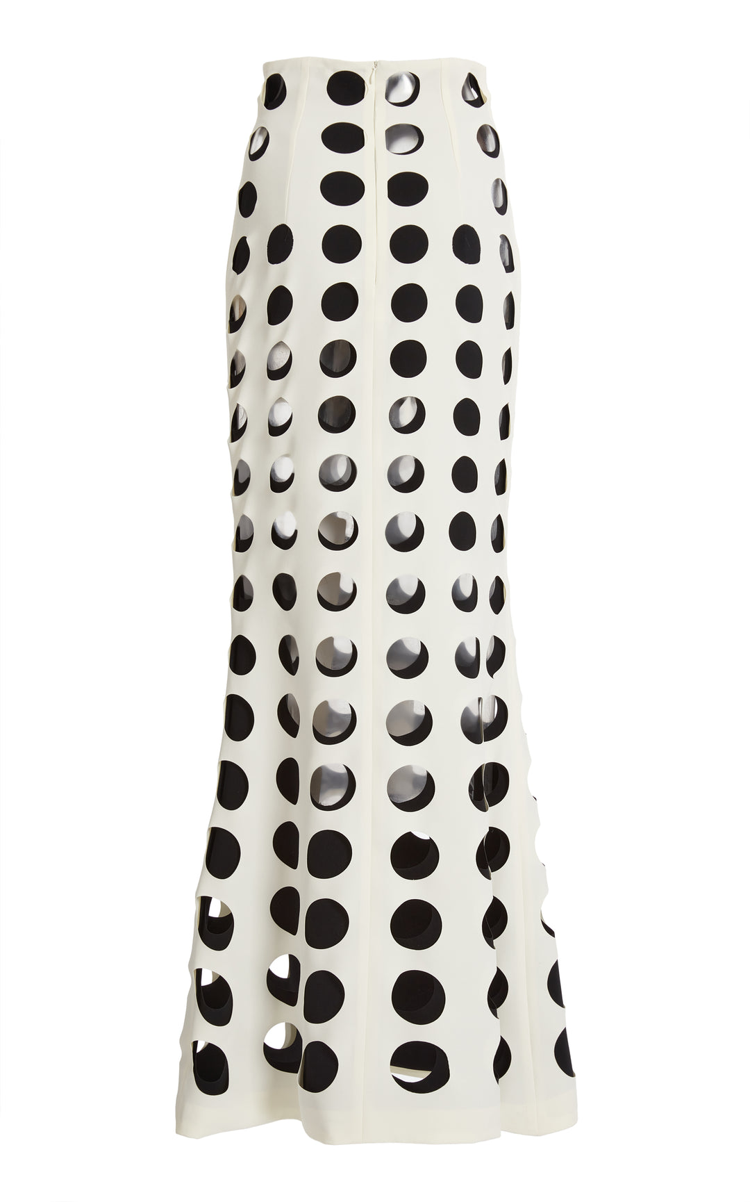 Layered Circular Cutouts Skirt White Black