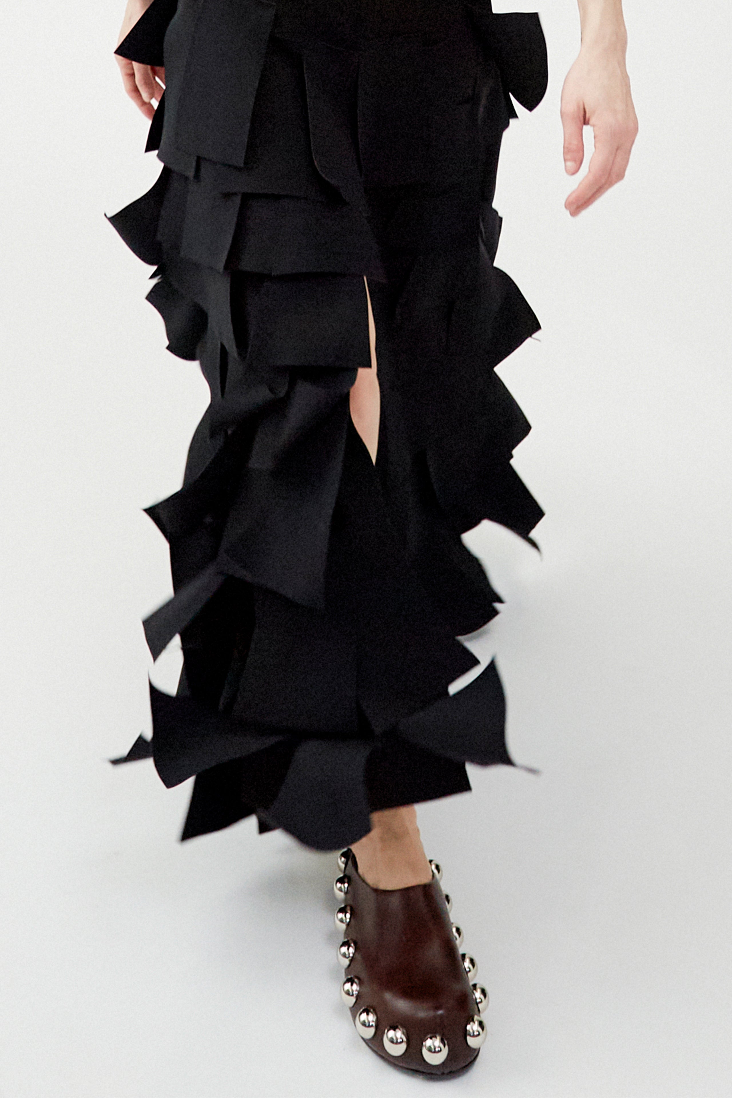 Gabi Clog With Exaggerated Studs Brown Silver | Luxury Womenswear