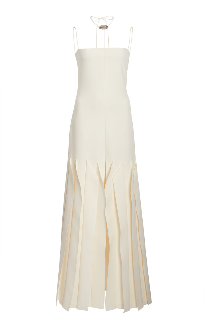 Full Length Lip Choker Dress Ivory