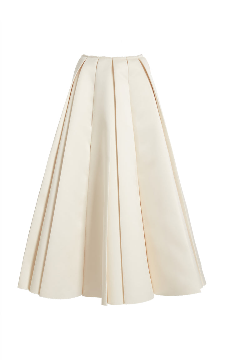 Satin Panelled Skirt Ivory