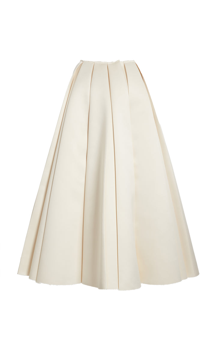 Satin Panelled Skirt Ivory