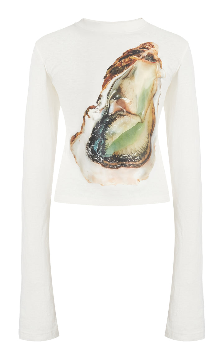 売れ筋商品|||アウェイク モード Tシャツ レディース トップス OYSTER GRAPHIC LONG SLEEVE TEE - Long sleeved top - off white Oyster Long Sleeve Tee Off White | Luxury Womenswear