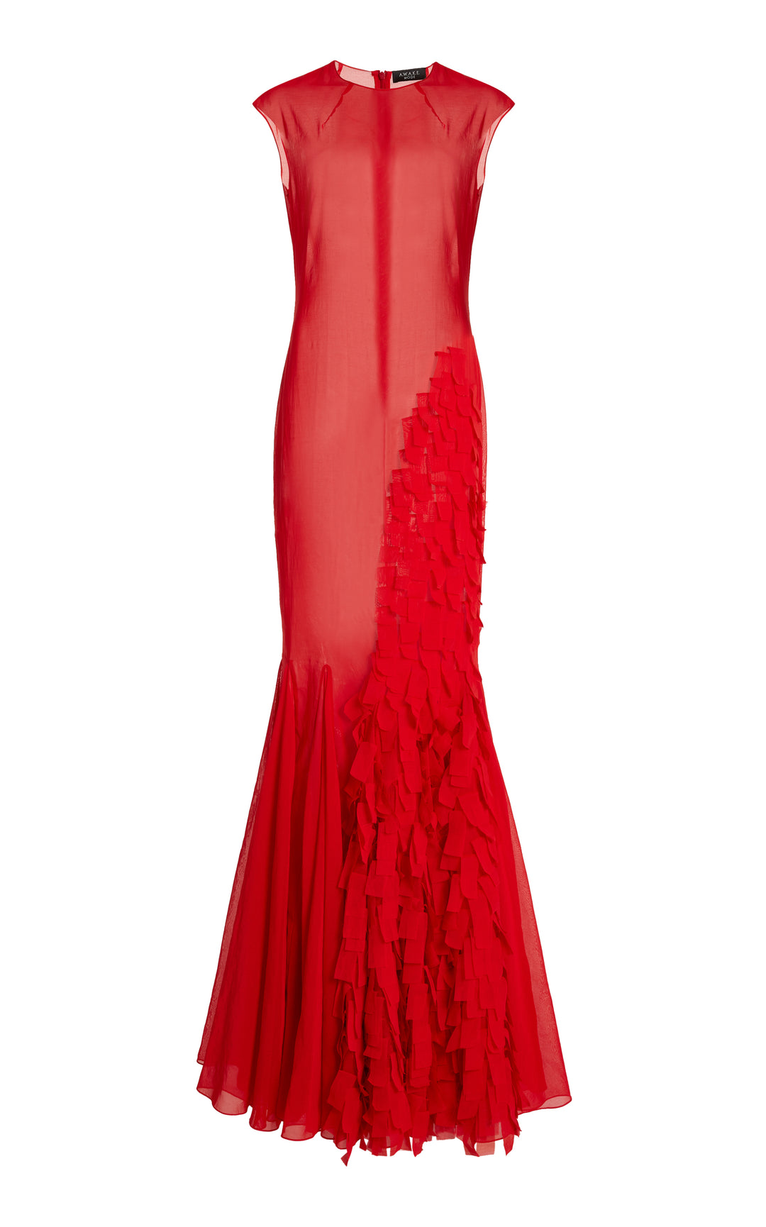 Organza Godet Dress Red