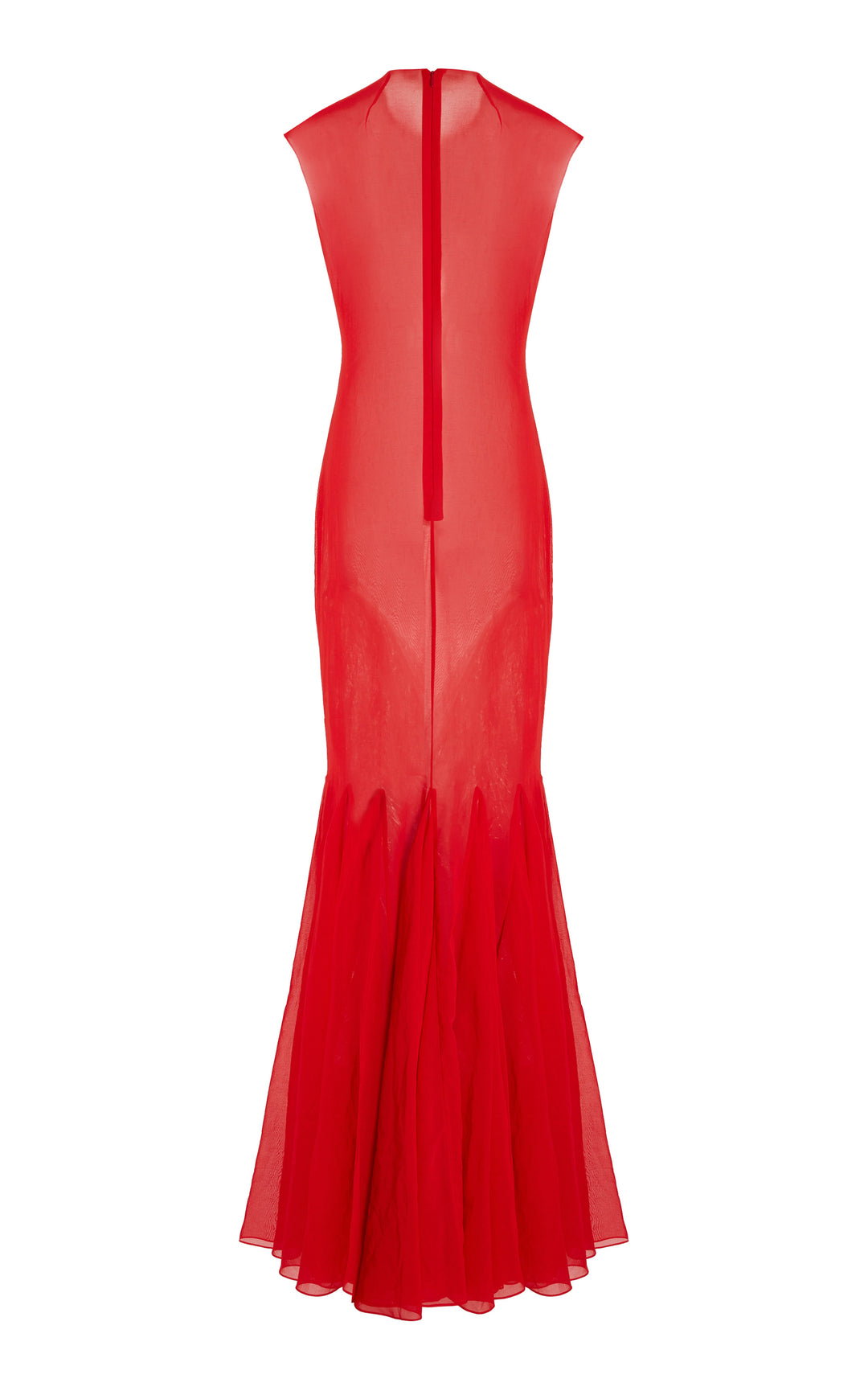 Organza Godet Dress Red