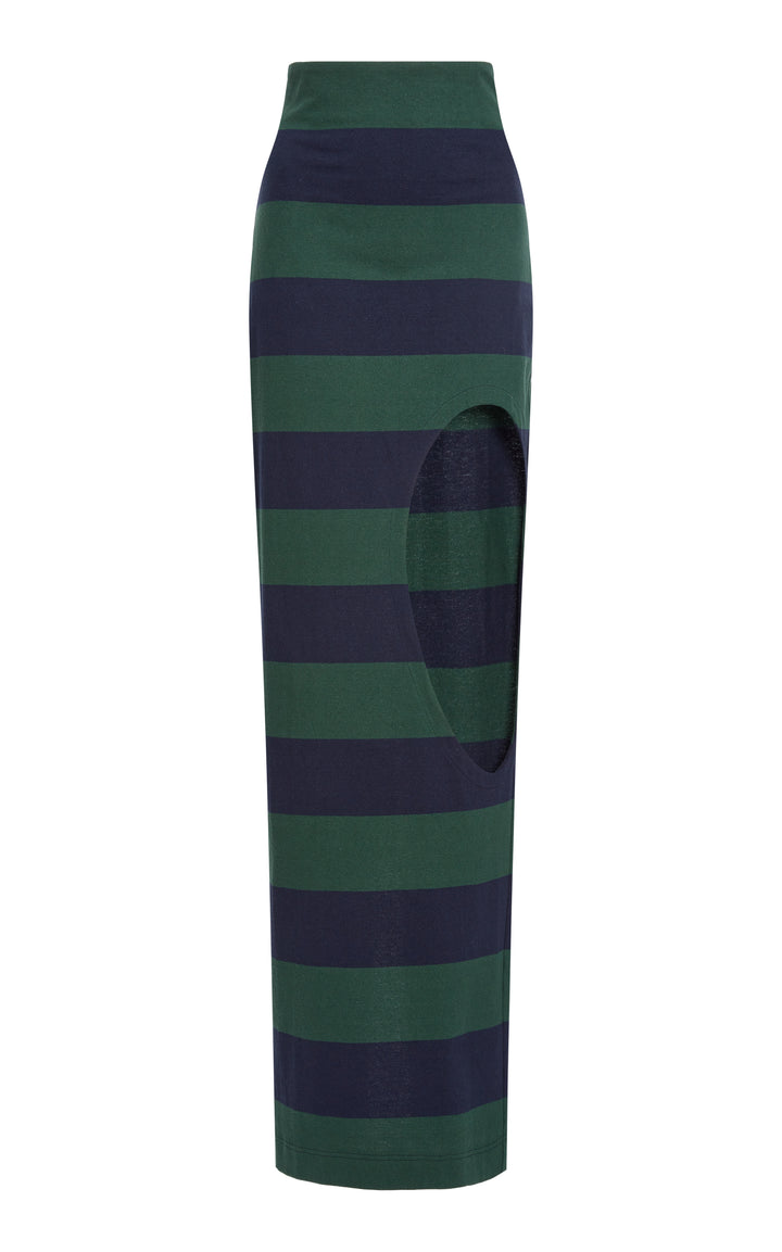 Pencil Skirt With Cut Out Emerald Green Navy