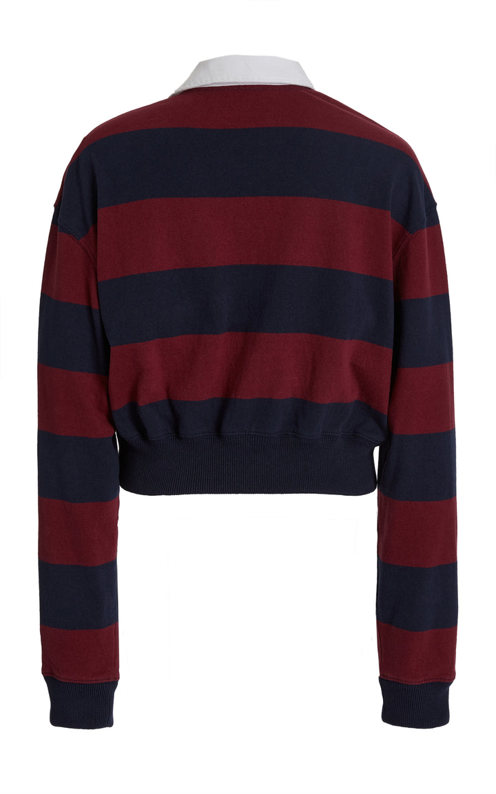 Twisted Collar Rugby Jersey Burgundy Navy